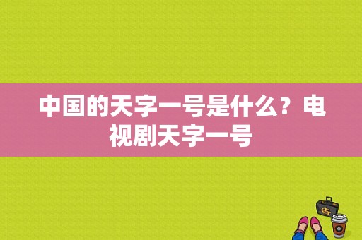 中国的天字一号是什么？电视剧天字一号