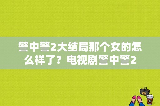 警中警2大结局那个女的怎么样了？电视剧警中警2-图1