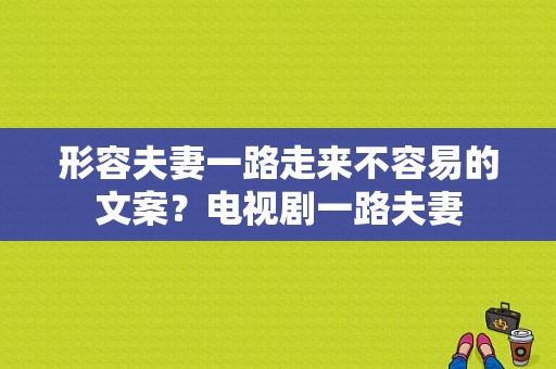 形容夫妻一路走来不容易的文案？电视剧一路夫妻-图1