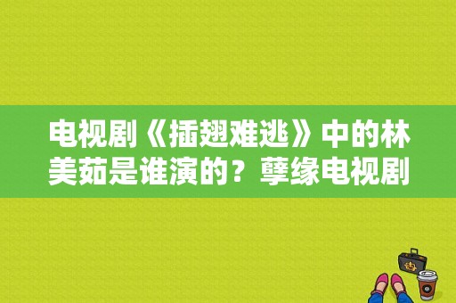 电视剧《插翅难逃》中的林美茹是谁演的？孽缘电视剧演员表