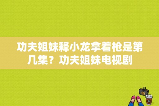 功夫姐妹释小龙拿着枪是第几集？功夫姐妹电视剧