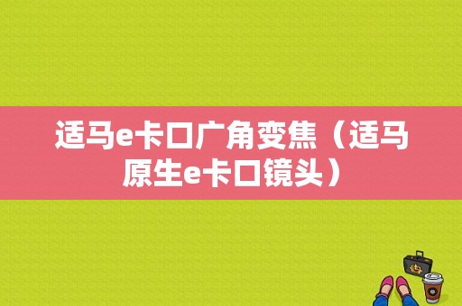 适马e卡口广角变焦（适马原生e卡口镜头）