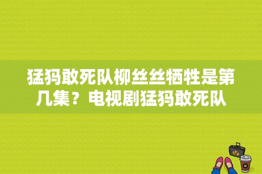 猛犸敢死队柳丝丝牺牲是第几集？电视剧猛犸敢死队