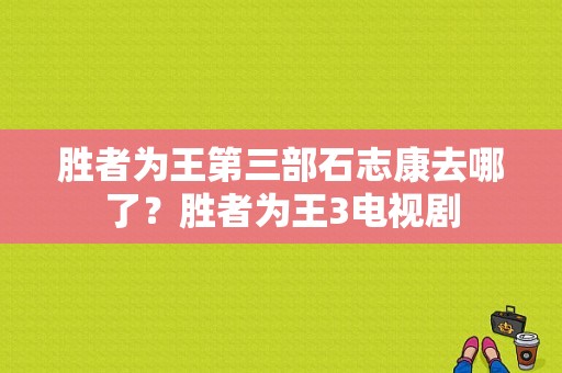 胜者为王第三部石志康去哪了？胜者为王3电视剧