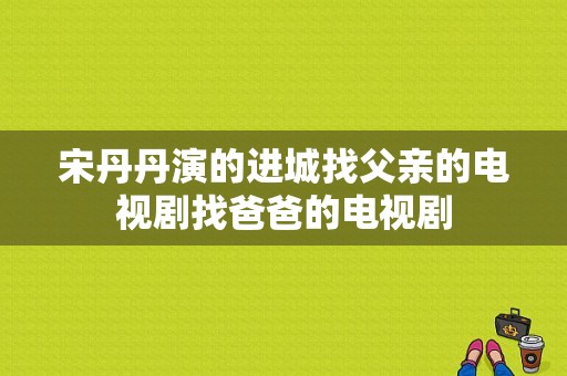 宋丹丹演的进城找父亲的电视剧找爸爸的电视剧