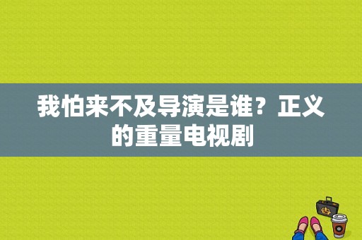 我怕来不及导演是谁？正义的重量电视剧-图1