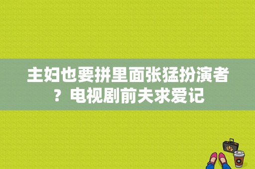 主妇也要拼里面张猛扮演者？电视剧前夫求爱记