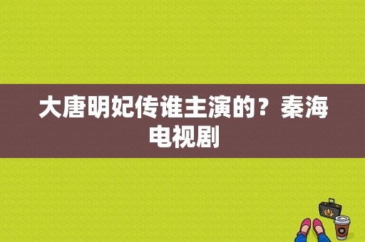 大唐明妃传谁主演的？秦海电视剧